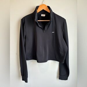Aimn Boost Crop sweatshirt zip mock collar size m